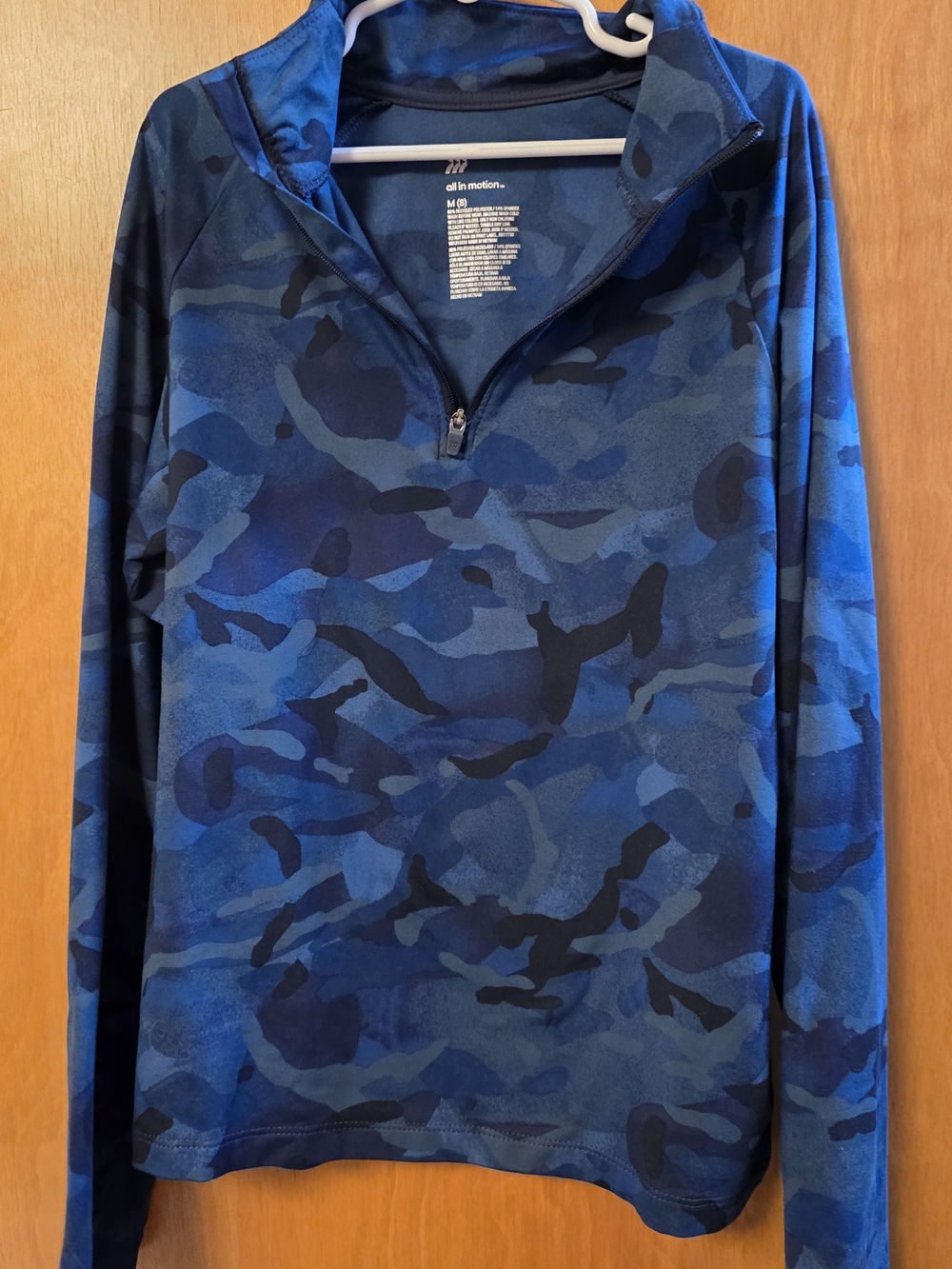 all in motion Blue Camo Quarter-Zip Pullover